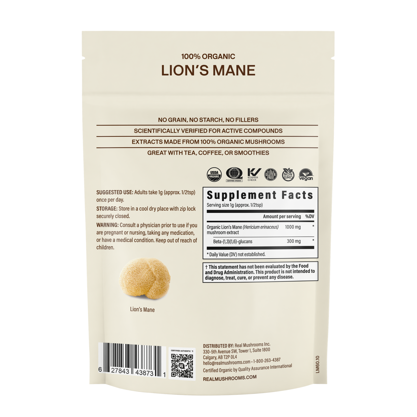 Lions Mane Mushroom Extract Bulk Powder