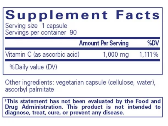 Ascorbic Acid 1000Mg (90 CAPS)