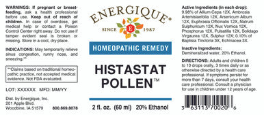 Energique HISTASTAT POLLEN (ALLERSTAT II) 2 oz