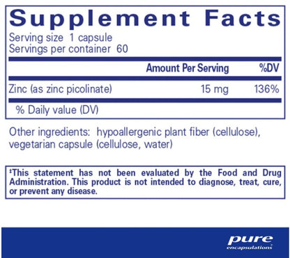 Zinc 15 (60 Capsules)